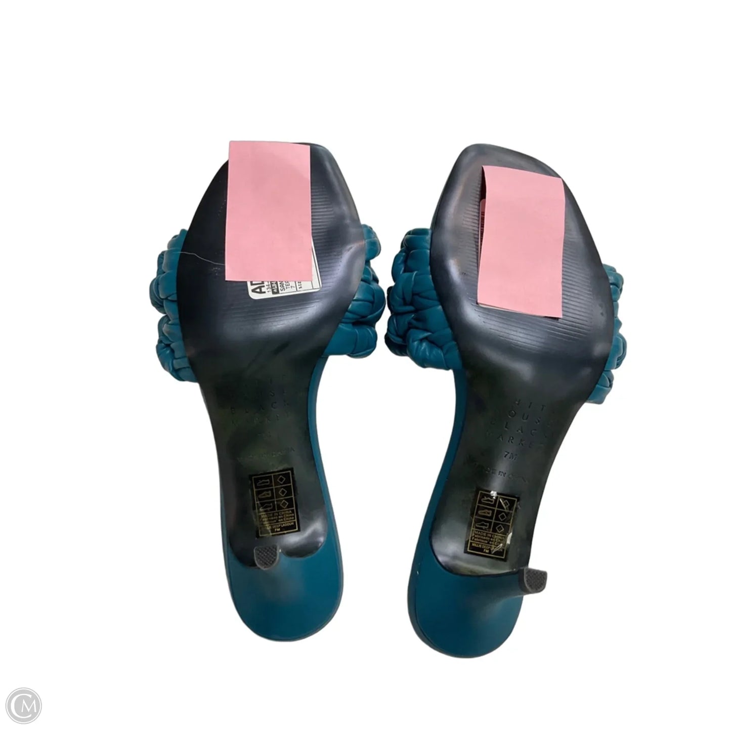 Sandals Heels Kitten By White House Black Market In Teal, Size: 7