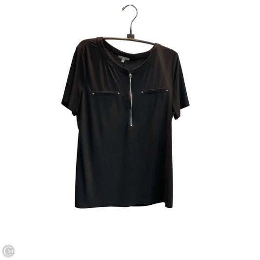 Top Short Sleeve By Ava James In Black, Size: L