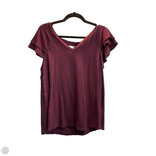Top Short Sleeve By Lane Bryant In Maroon, Size: L