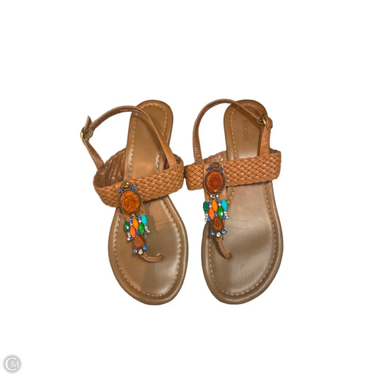 Sandals Heels Wedge By Nicole In Tan, Size: 8