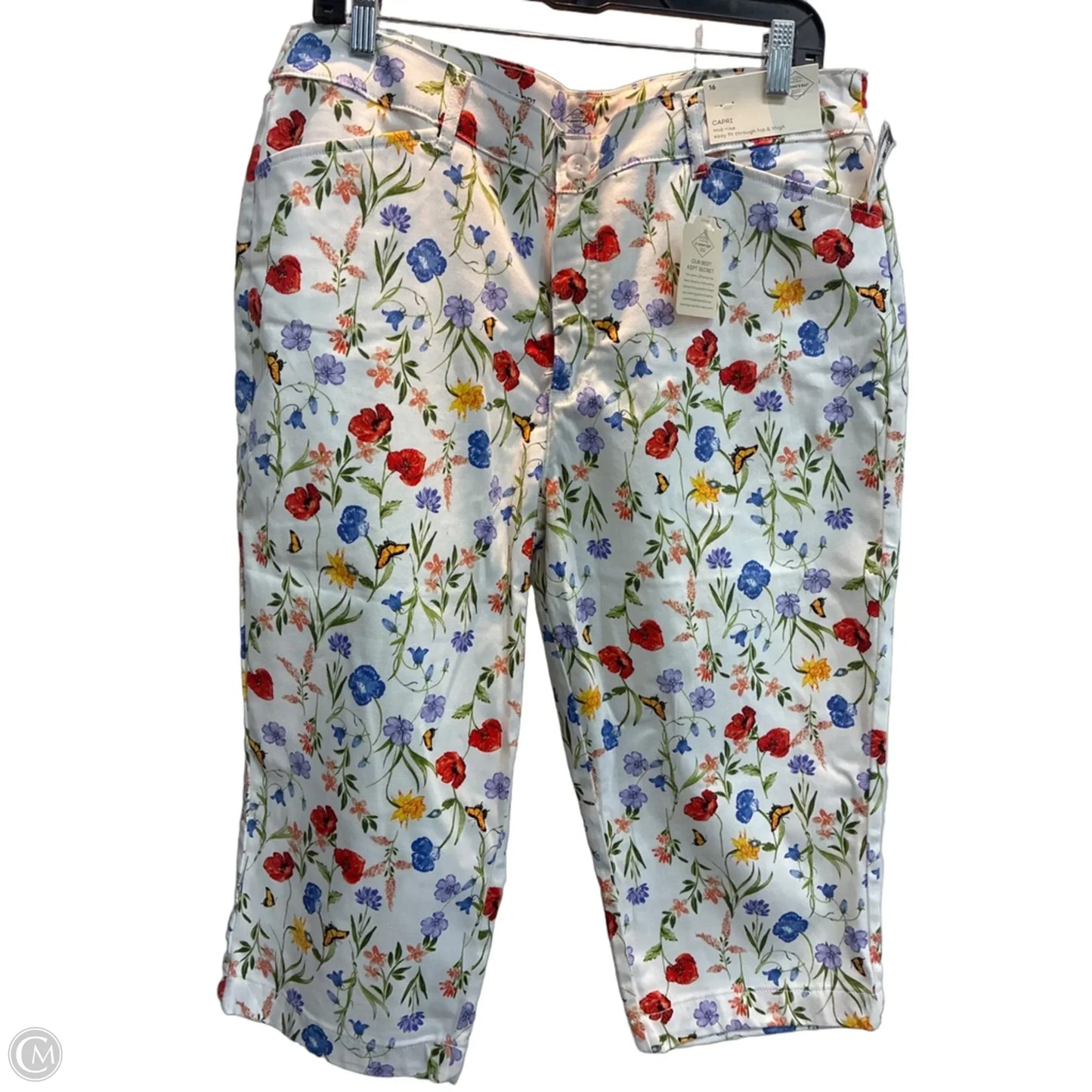 Capris By St Johns Bay In Floral Print, Size: 16
