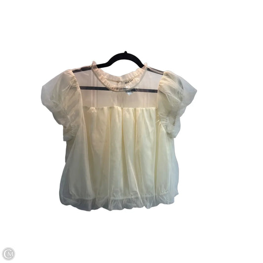 Blouse Short Sleeve By New In In Beige, Size: M