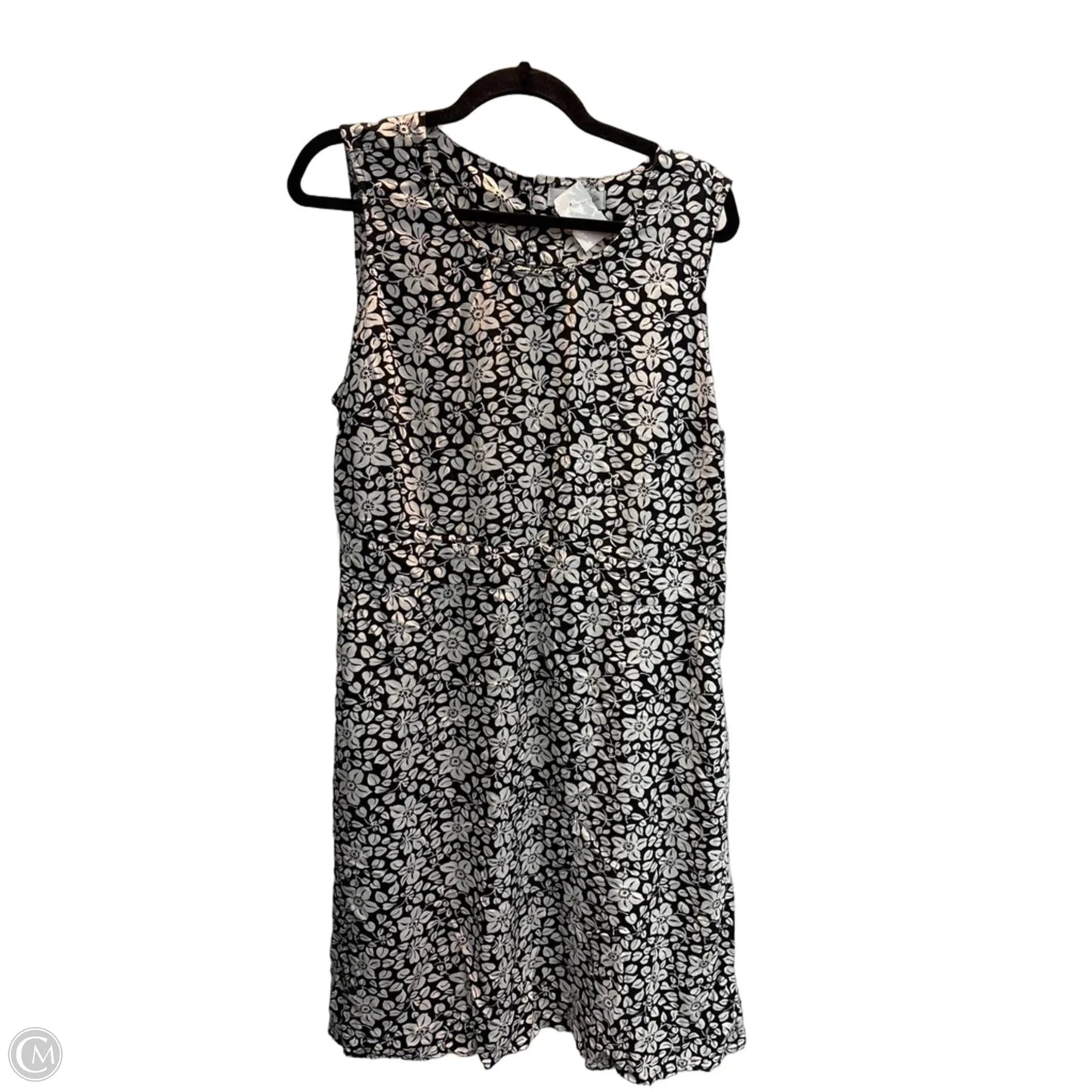 Dress Casual Midi By Christopher And Banks In Black & White, Size: L