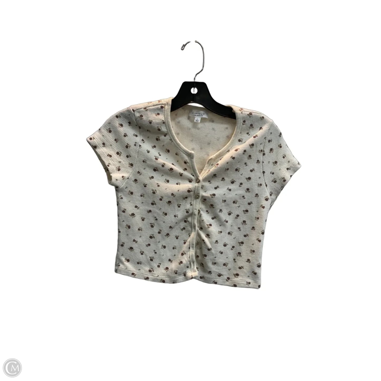Top Short Sleeve By Kirious In Floral Print, Size: L