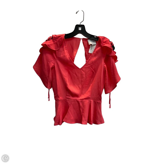 Blouse Short Sleeve By Joa In Pink, Size: Xs
