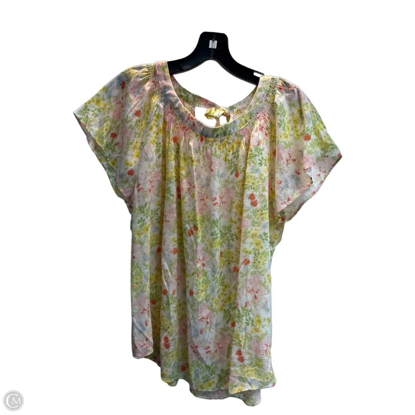Top Short Sleeve By Lc Lauren Conrad In Floral Print, Size: L