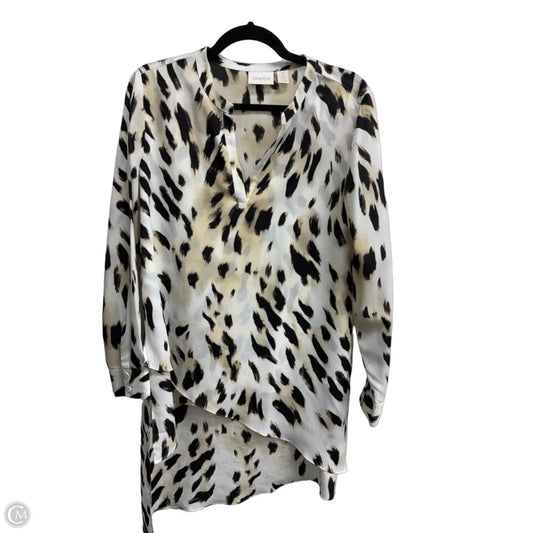 Blouse Long Sleeve By Chicos In Animal Print, Size: M