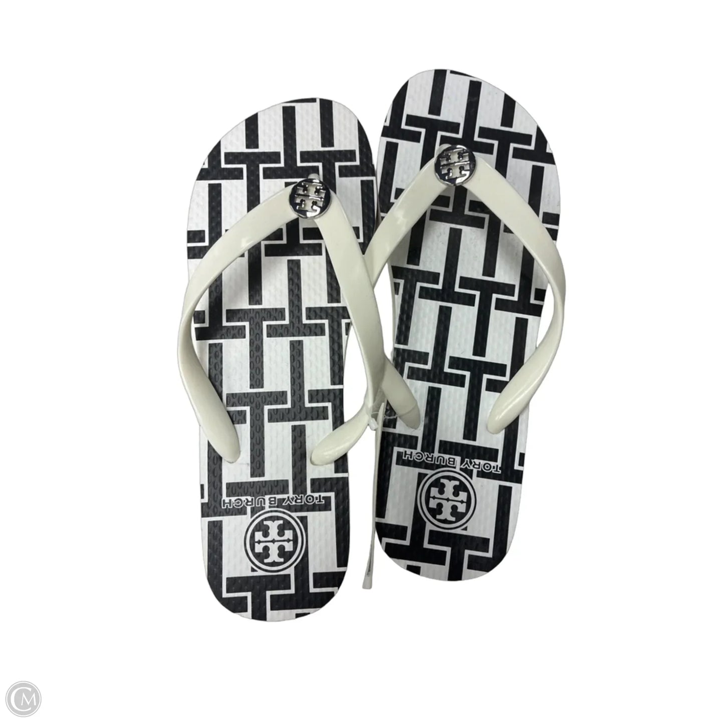 Sandals Designer By Tory Burch In Black & White, Size: 8