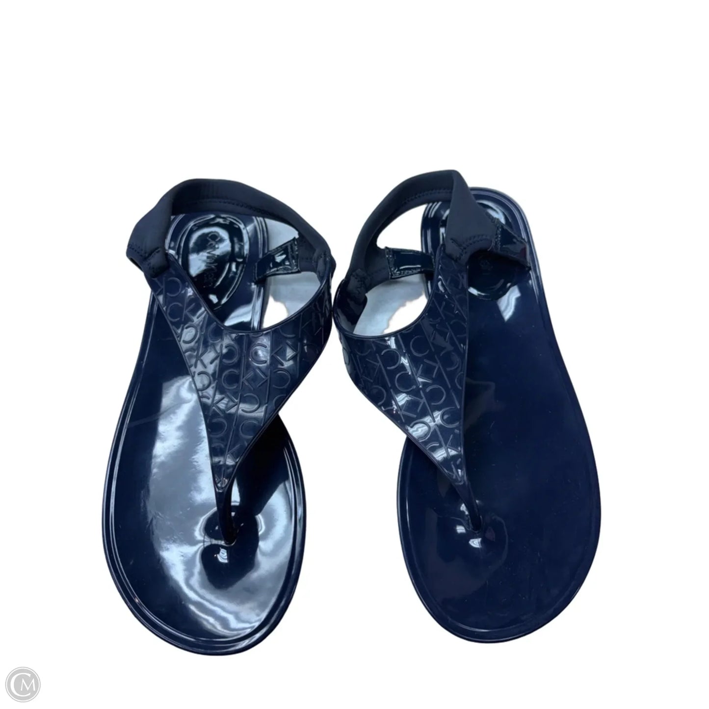 Sandals Flats By Calvin Klein In Navy, Size: 8