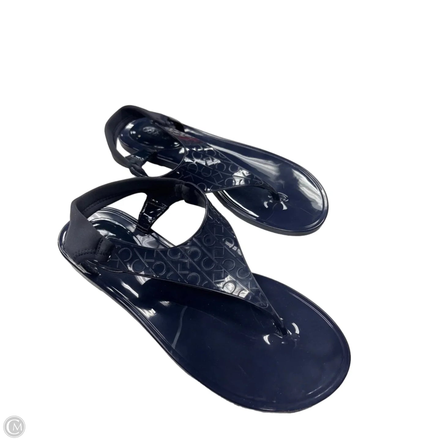 Sandals Flats By Calvin Klein In Navy, Size: 8
