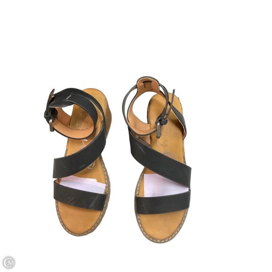 Sandals Heels Block By Very G In Black & Brown, Size: 6.5