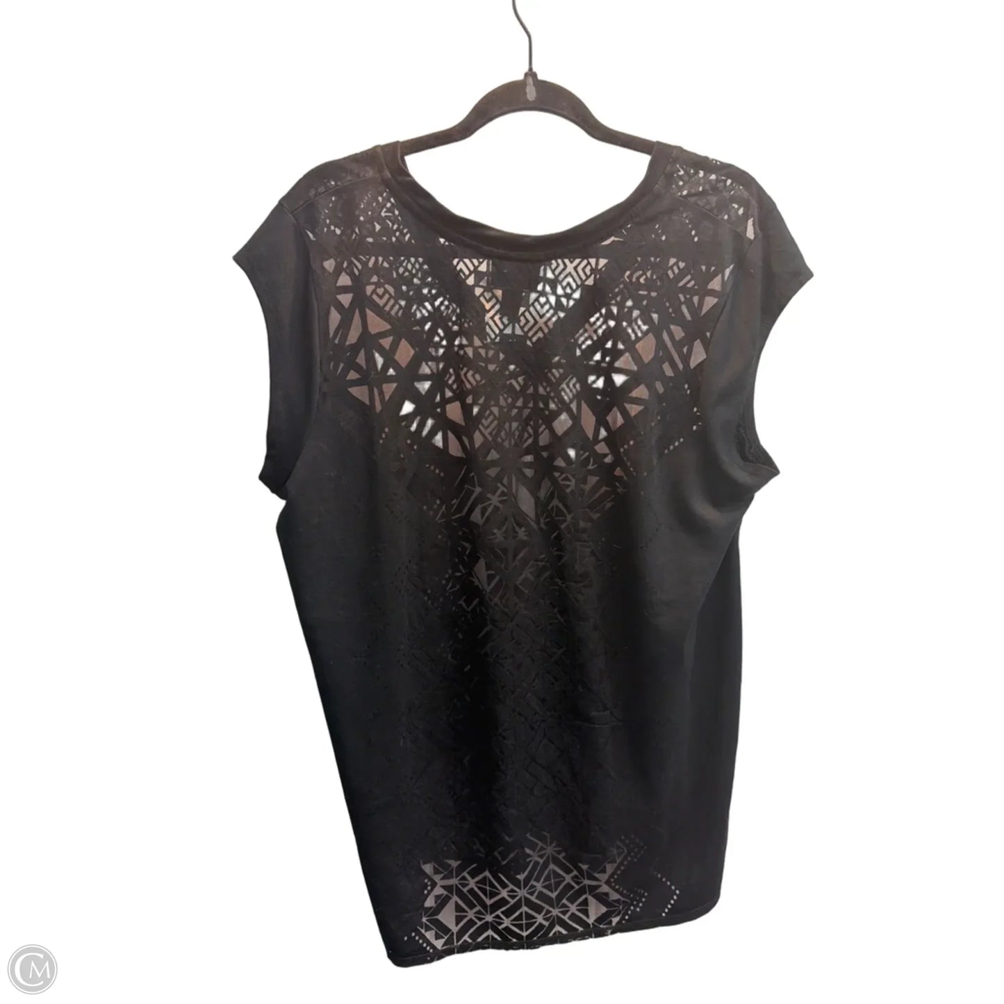 Top Short Sleeve By Nicole By Nicole Miller In Black, Size: Xl
