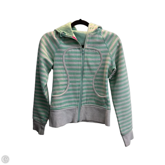 Athletic Jacket By Lululemon In Striped Pattern, Size: S