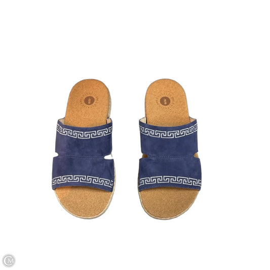 Sandals Flats By Clothes Mentor In Navy, Size: 6