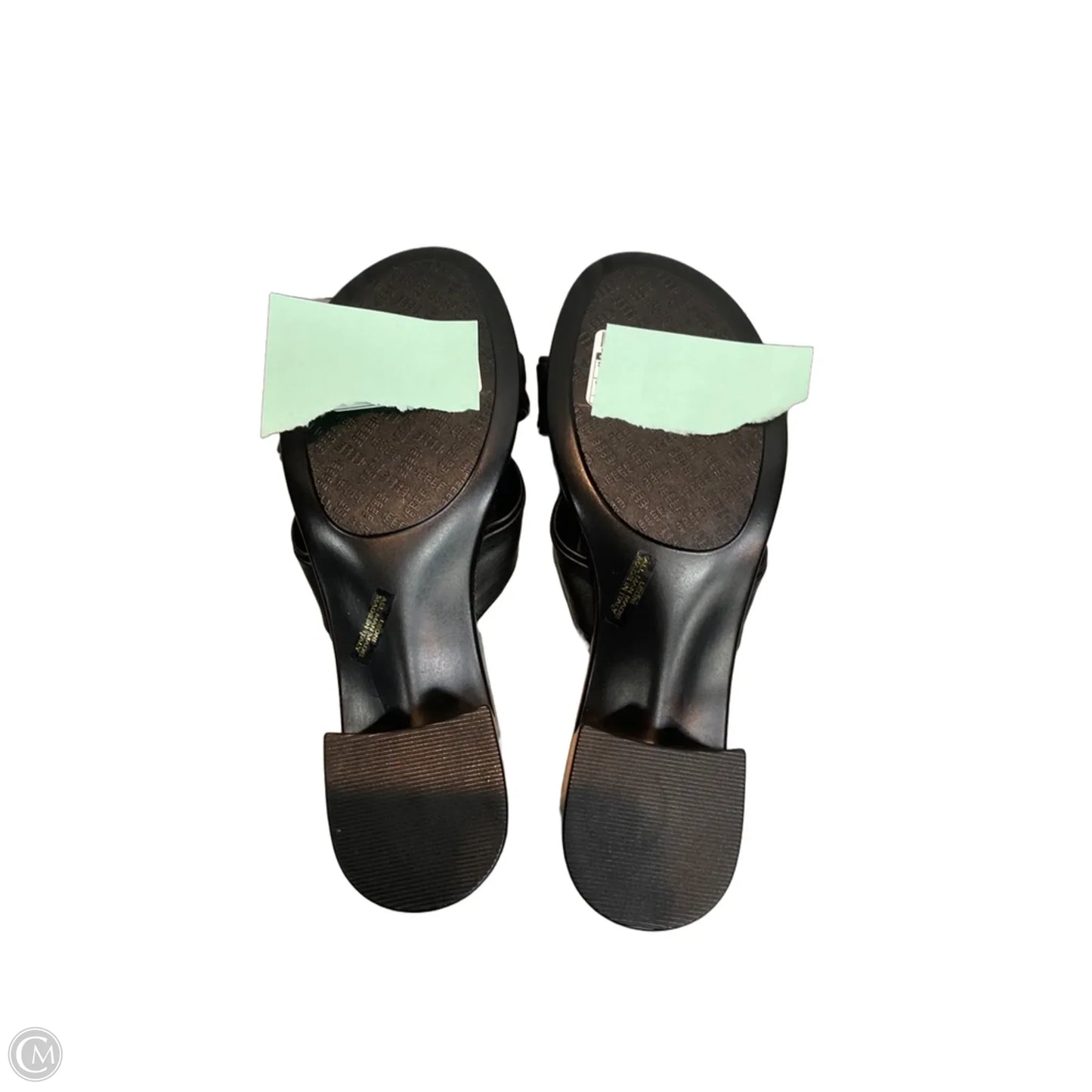 Sandals Heels Block By Italian Shoemakers In Black, Size: 8