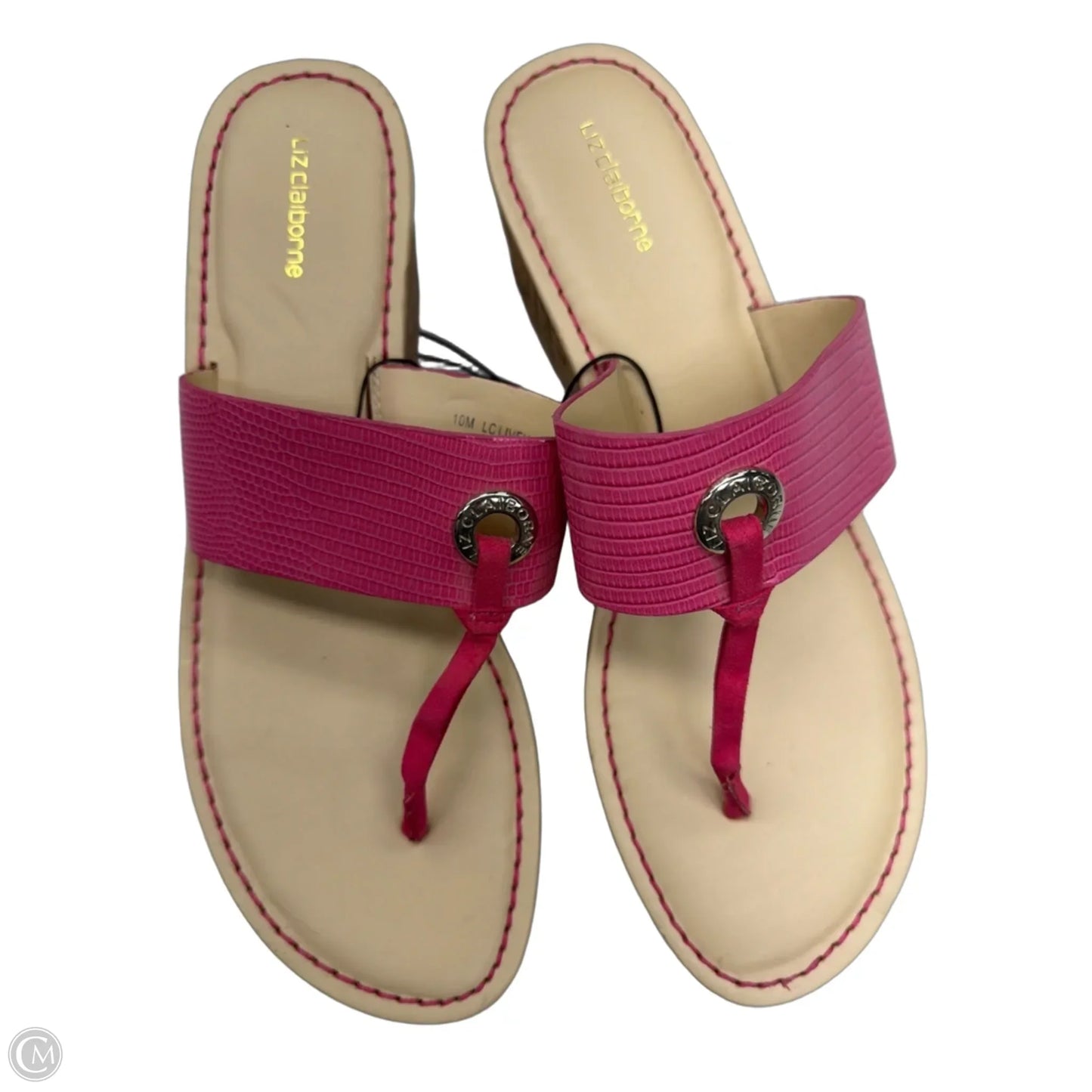 Sandals Heels Wedge By Liz Claiborne In Pink, Size: 10