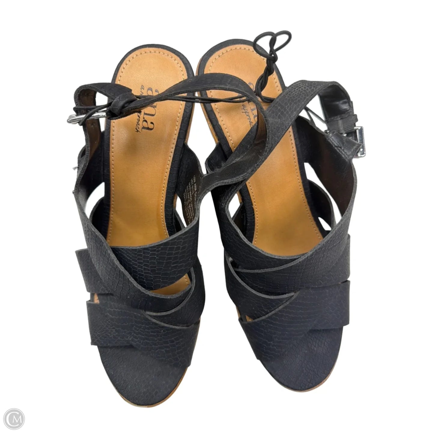 Sandals Heels Wedge By Ana In Black, Size: 10