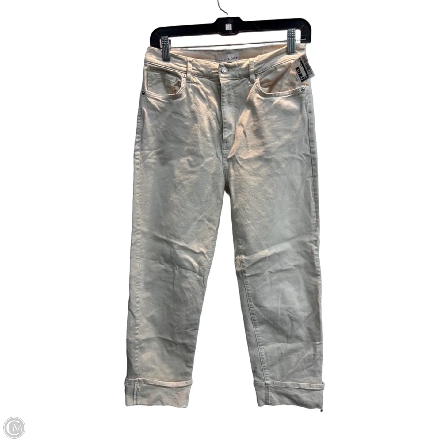 Jeans Straight By Loft In Cream, Size: 2