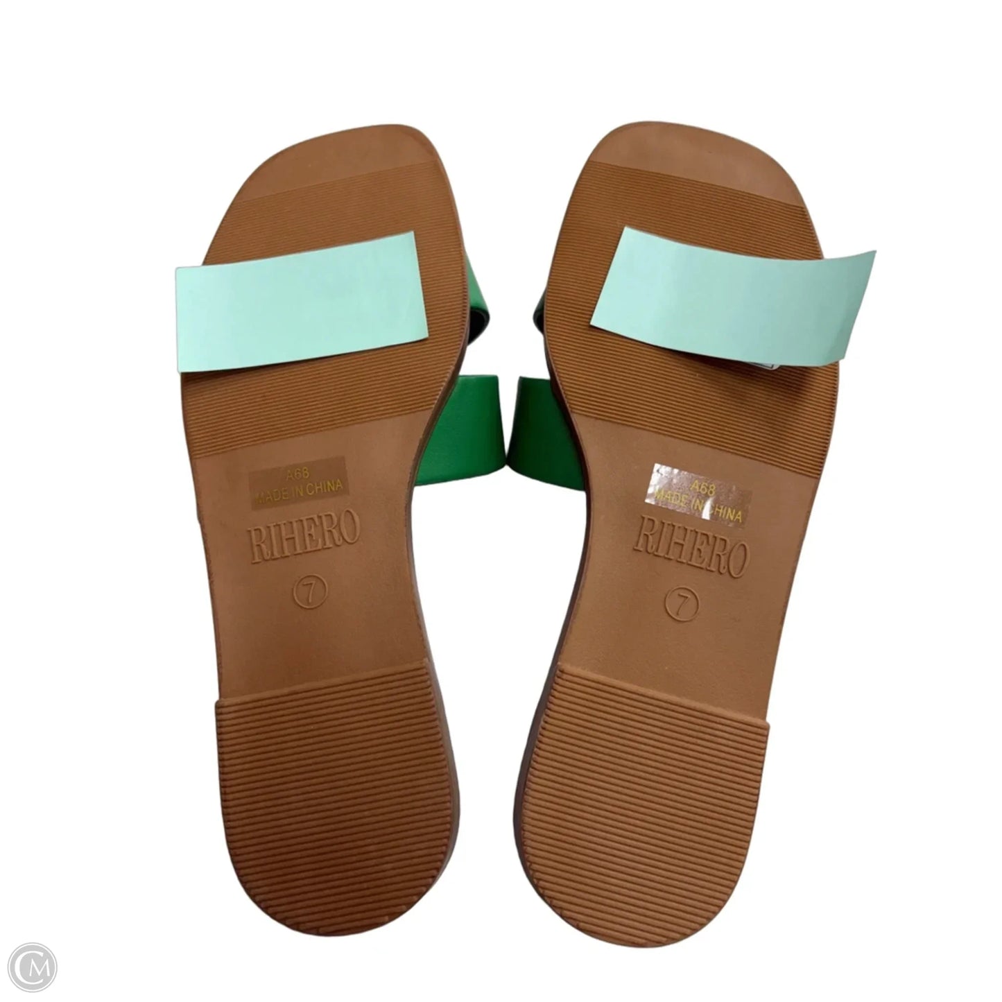 Sandals Flats By Clothes Mentor In Green, Size: 7