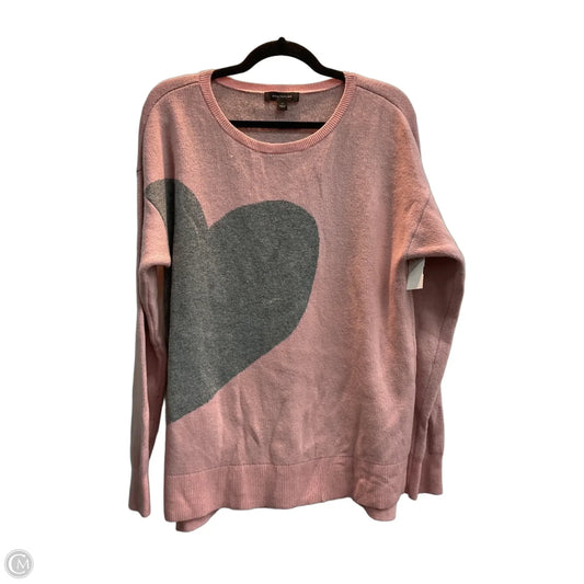 Sweater By Ann Taylor In Grey & Pink, Size: Xl