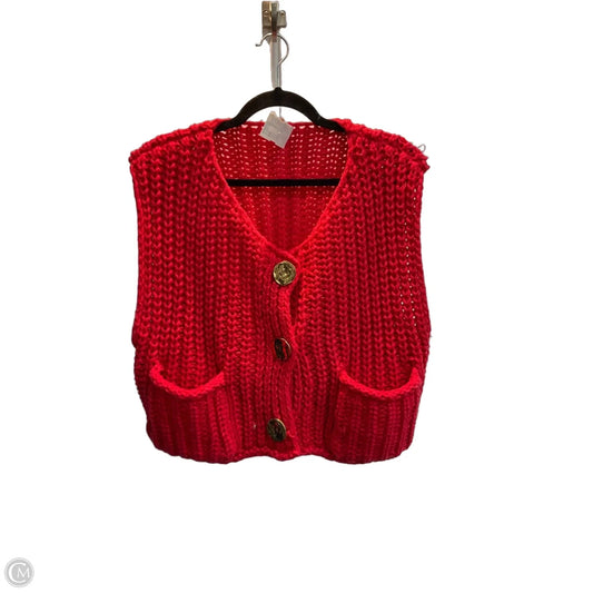 Vest Sweater By Clothes Mentor In Red, Size: M