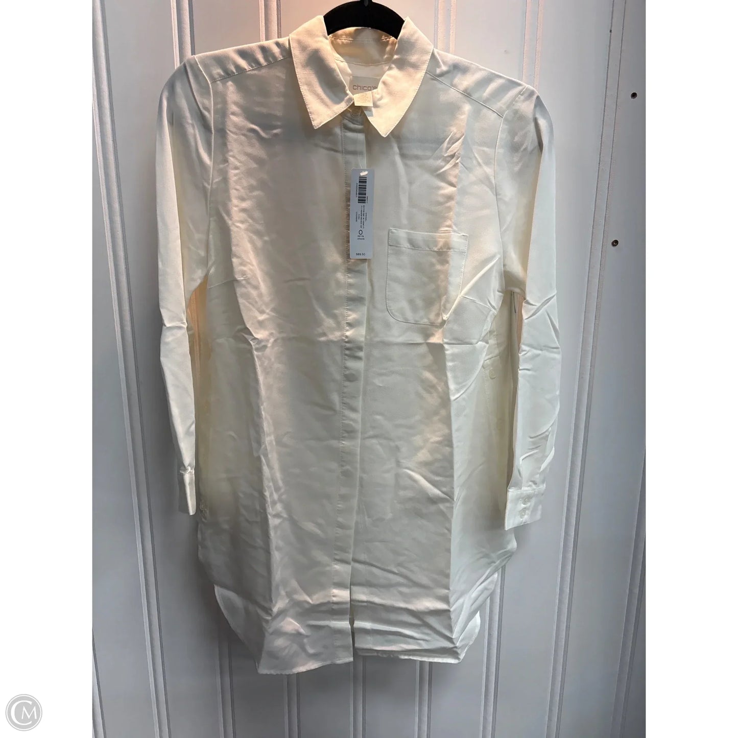 Top Long Sleeve By Chicos In White, Size: Sp