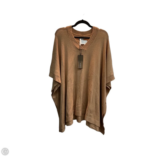 Poncho By Clothes Mentor In Tan, Size: Osfm
