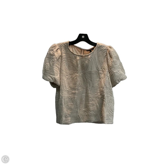 Blouse Short Sleeve By Adrianna Papell In Beige, Size: M