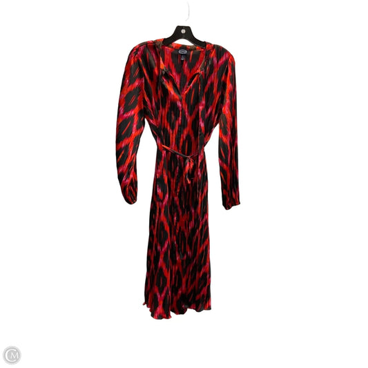 Dress Casual Midi By Scoop In Black & Red, Size: Xs