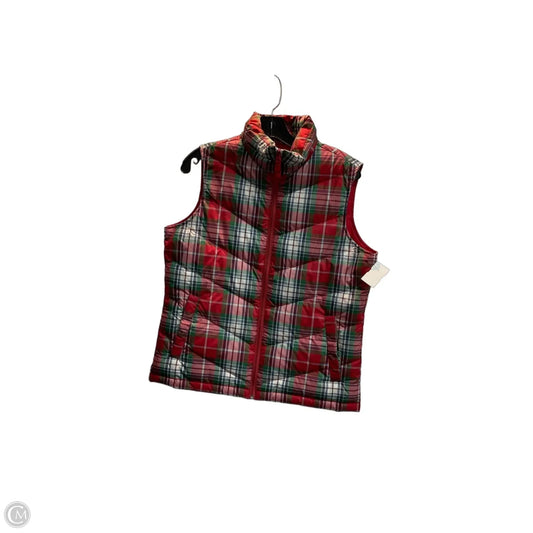 Vest Puffer & Quilted By Lands End In Plaid Pattern, Size: S