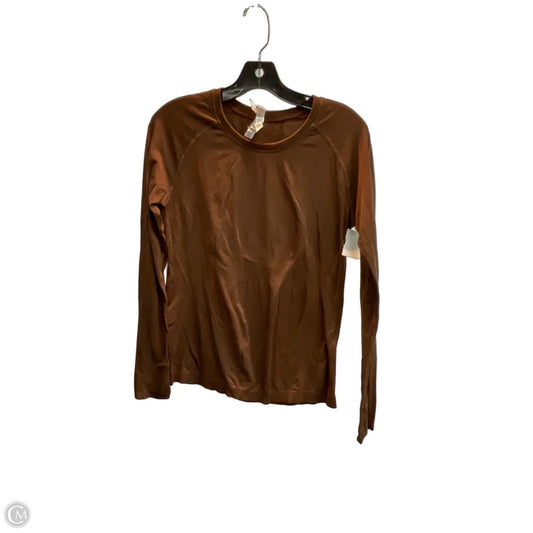 Athletic Top Long Sleeve Crewneck By Athleta In Brown, Size: M