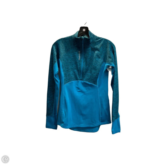 Athletic Top Long Sleeve Collar By Reebok In Blue, Size: S