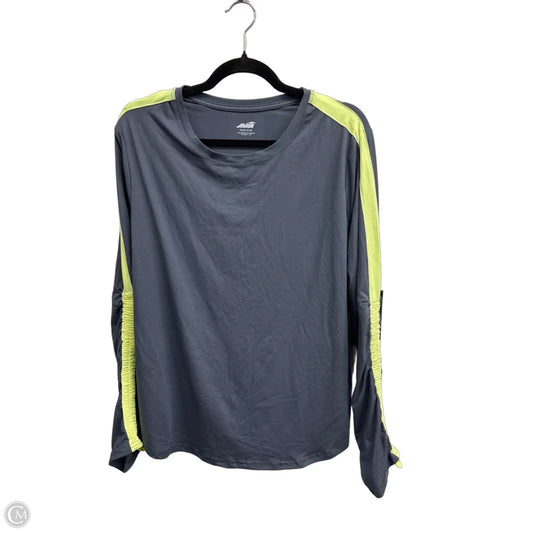 Athletic Top Long Sleeve Crewneck By Avia In Green & Grey, Size: Xl