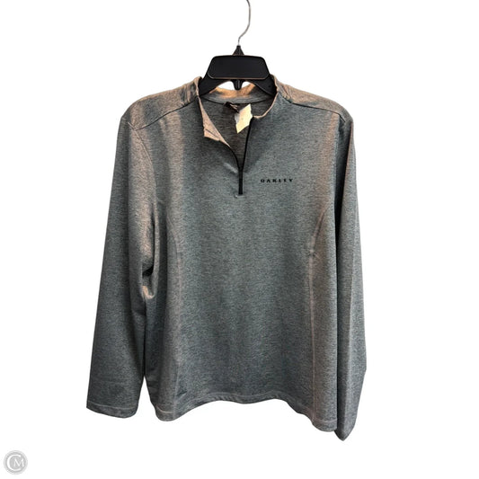 Athletic Top Long Sleeve Collar By Oakley In Grey, Size: Xl