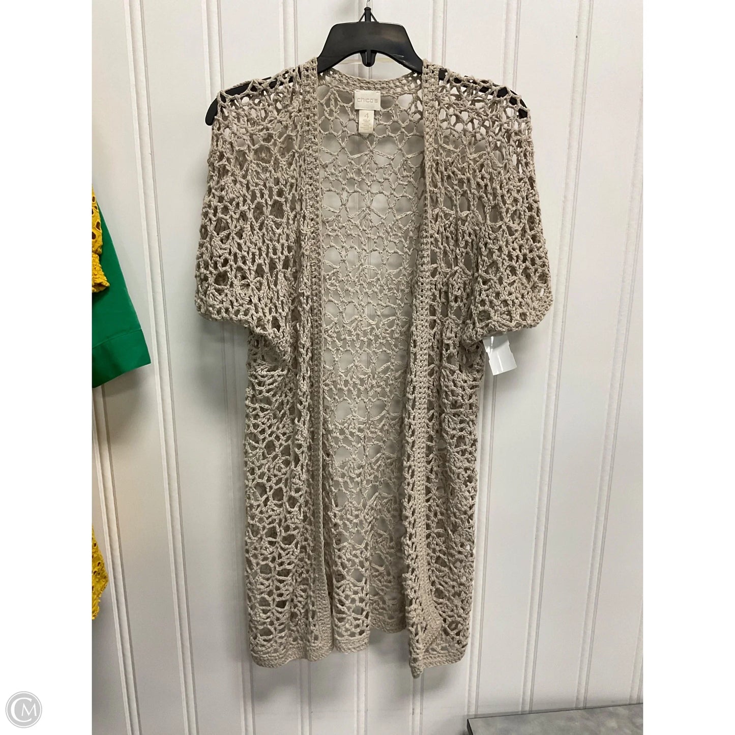 Cardigan By Chicos In Tan, Size: Xxl