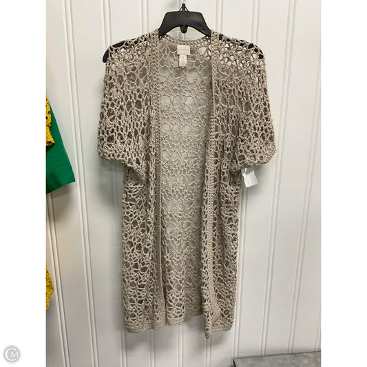 Cardigan By Chicos In Tan, Size: Xxl