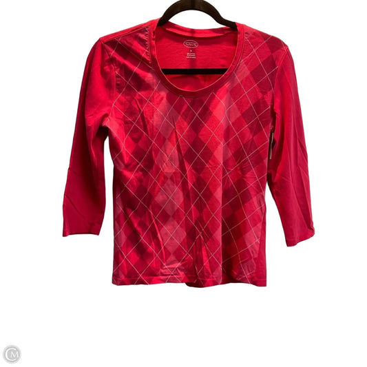 Top Long Sleeve By Talbots In Pink & Red, Size: S
