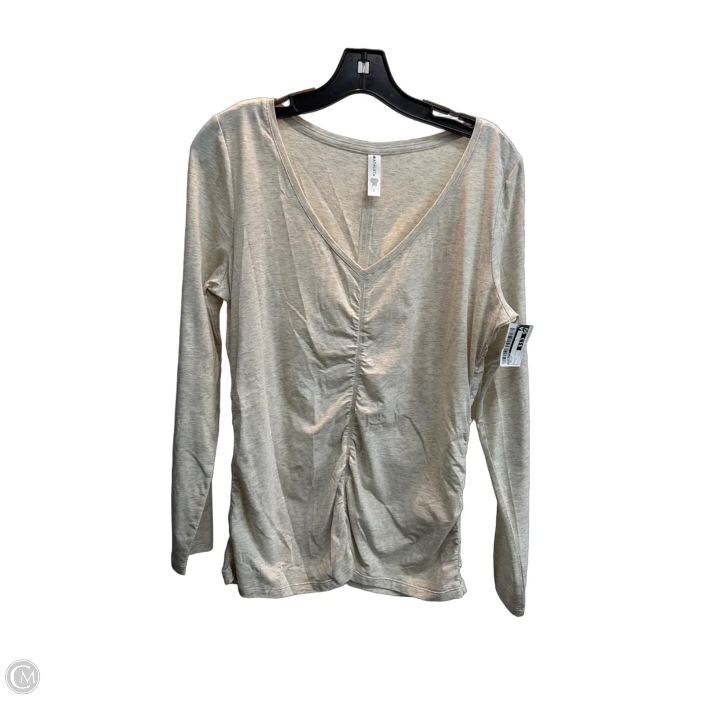 Top Long Sleeve By Athleta In Cream, Size: L