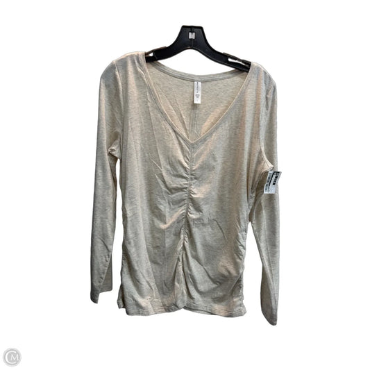 Top Long Sleeve By Athleta In Cream, Size: L