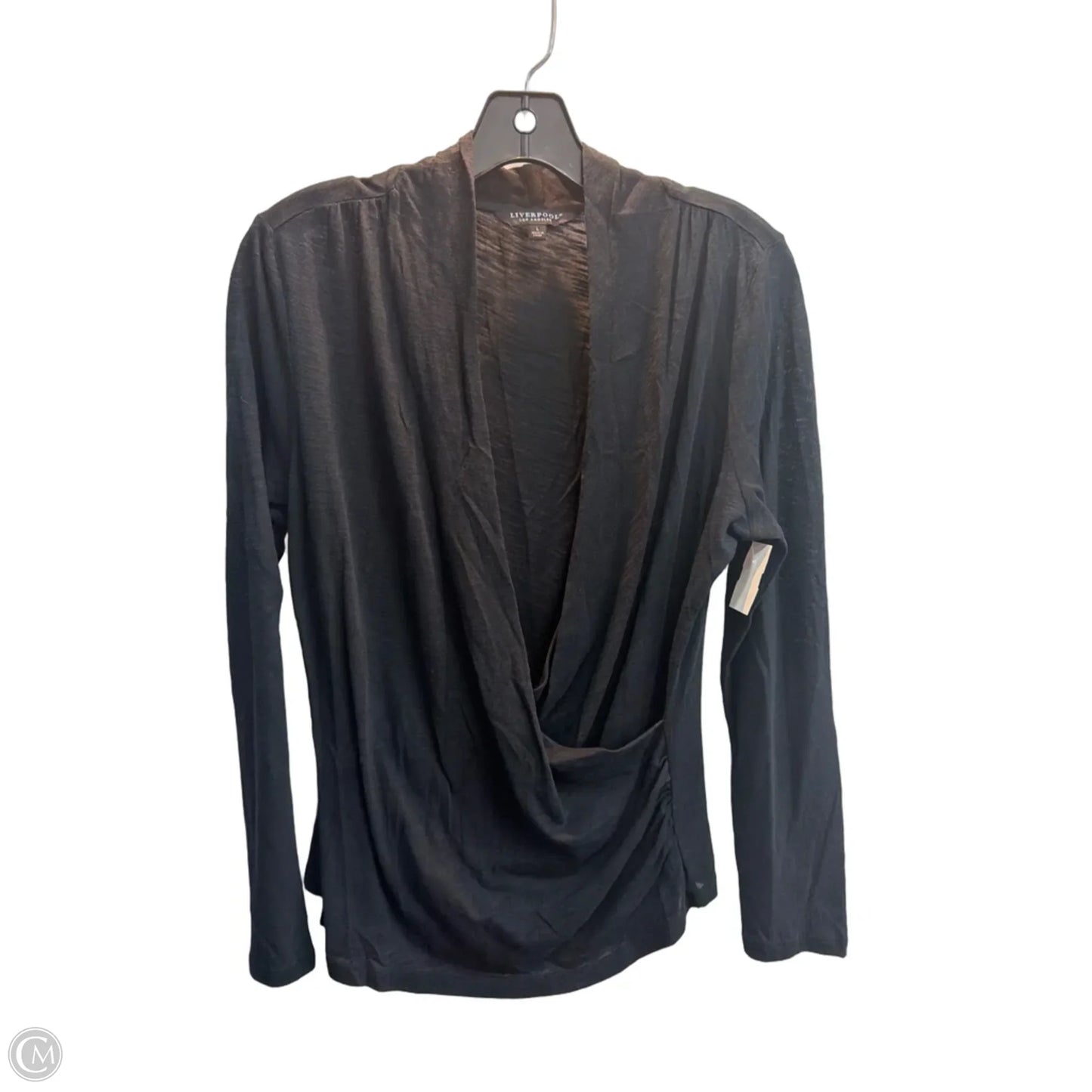 Top Long Sleeve By Liverpool In Black, Size: L
