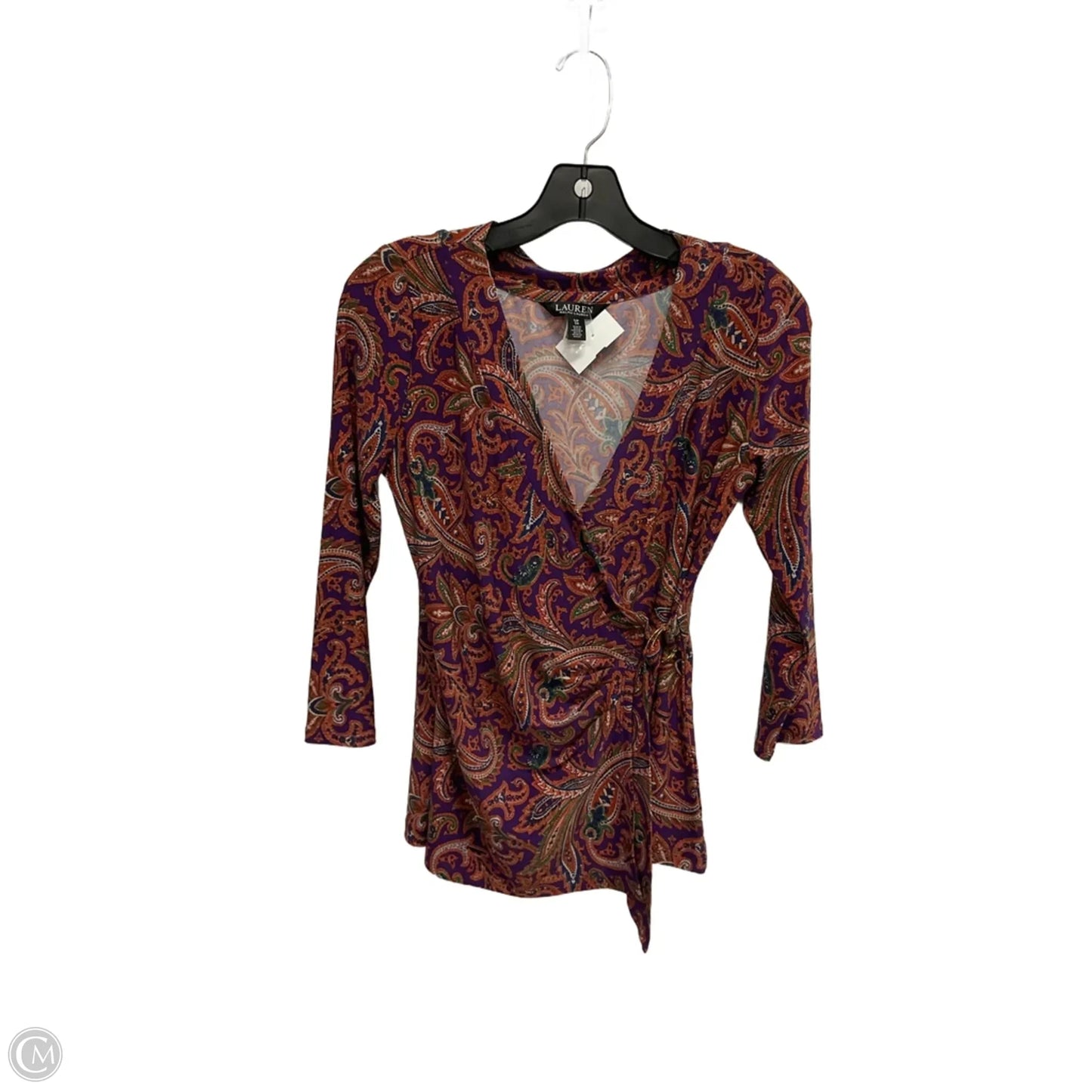 Top Long Sleeve By Lauren By Ralph Lauren In Green & Purple, Size: Sp