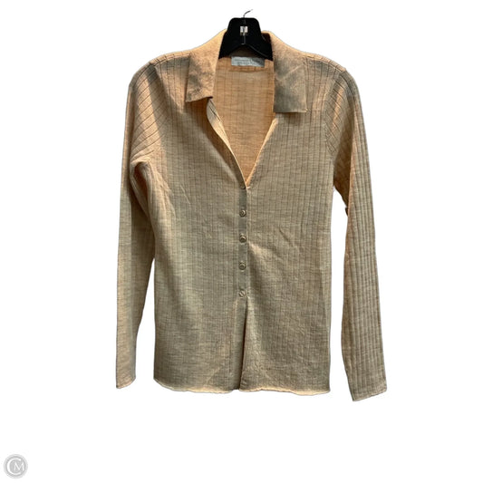 Top Long Sleeve By Abercrombie And Fitch In Tan, Size: S