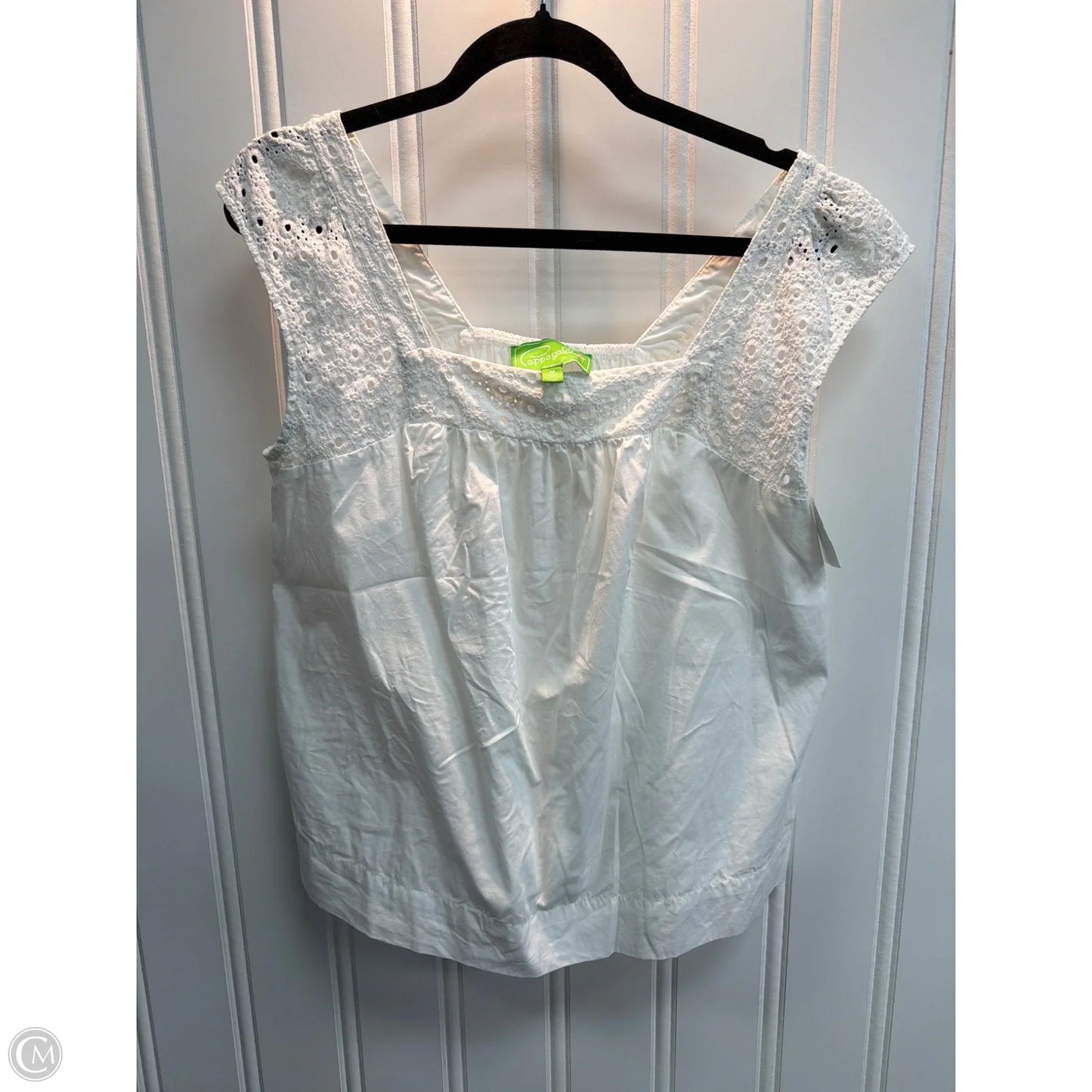 Top Sleeveless By Cappagallo In White, Size: M