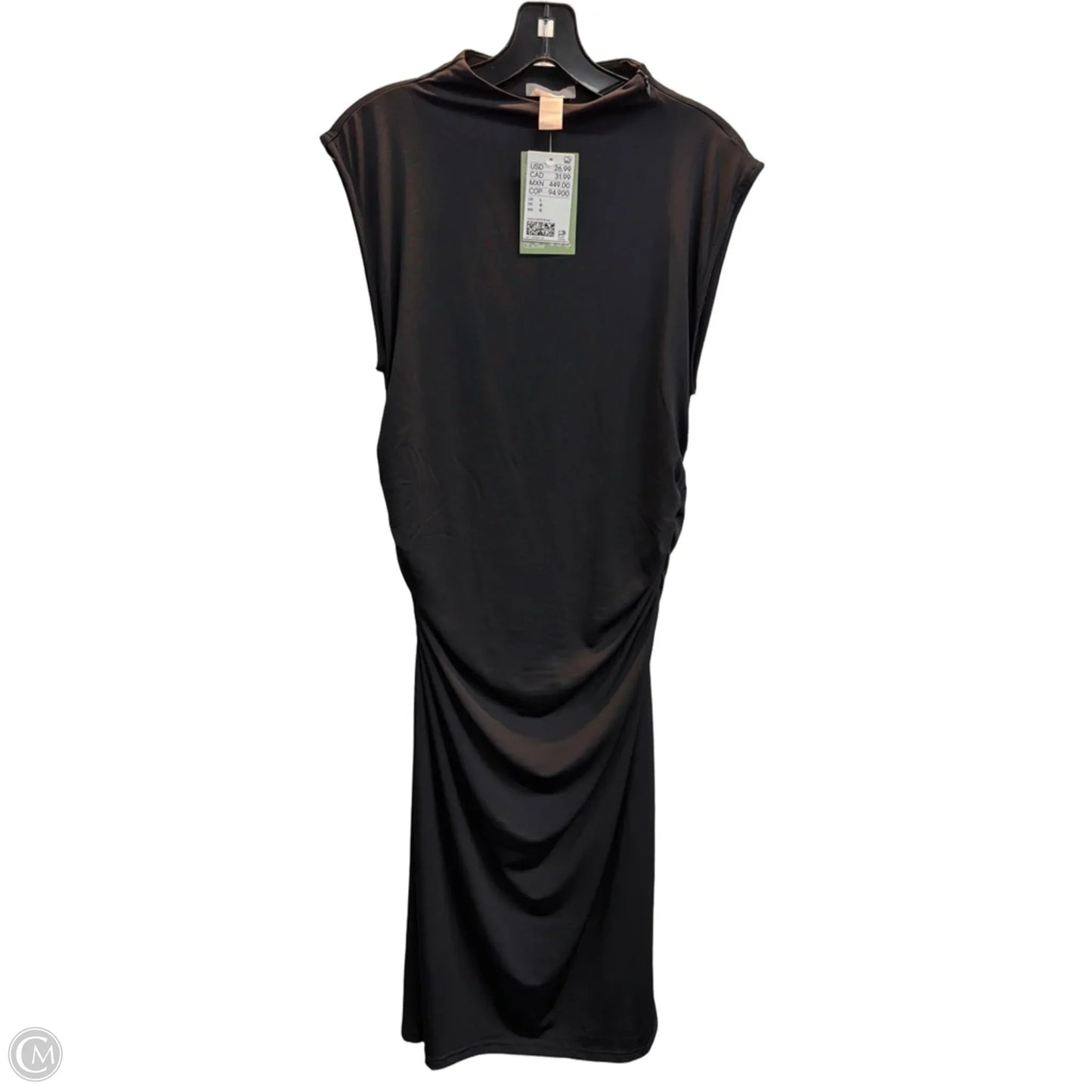 Dress Casual Midi By H&m In Black, Size: L