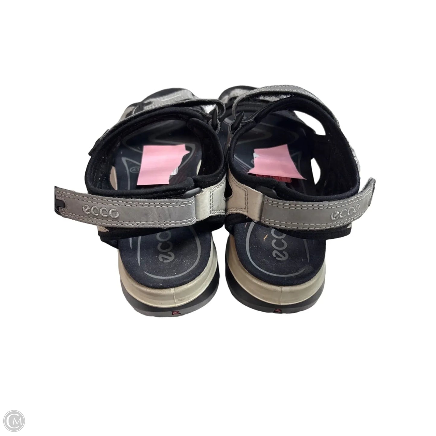 Sandals Flats By Ecco In Black & Grey, Size: 9