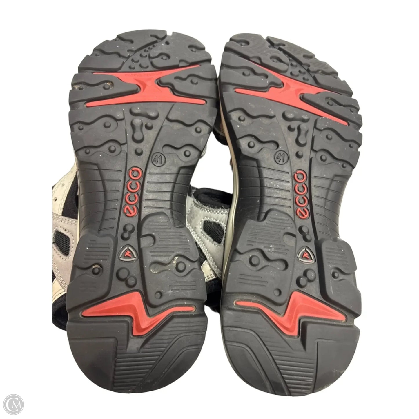 Sandals Flats By Ecco In Black & Grey, Size: 9