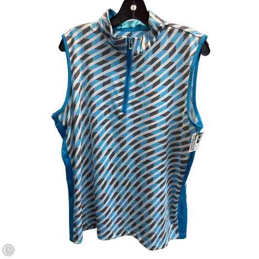 Top Sleeveless By Clothes Mentor In Blue & White, Size: Xxl