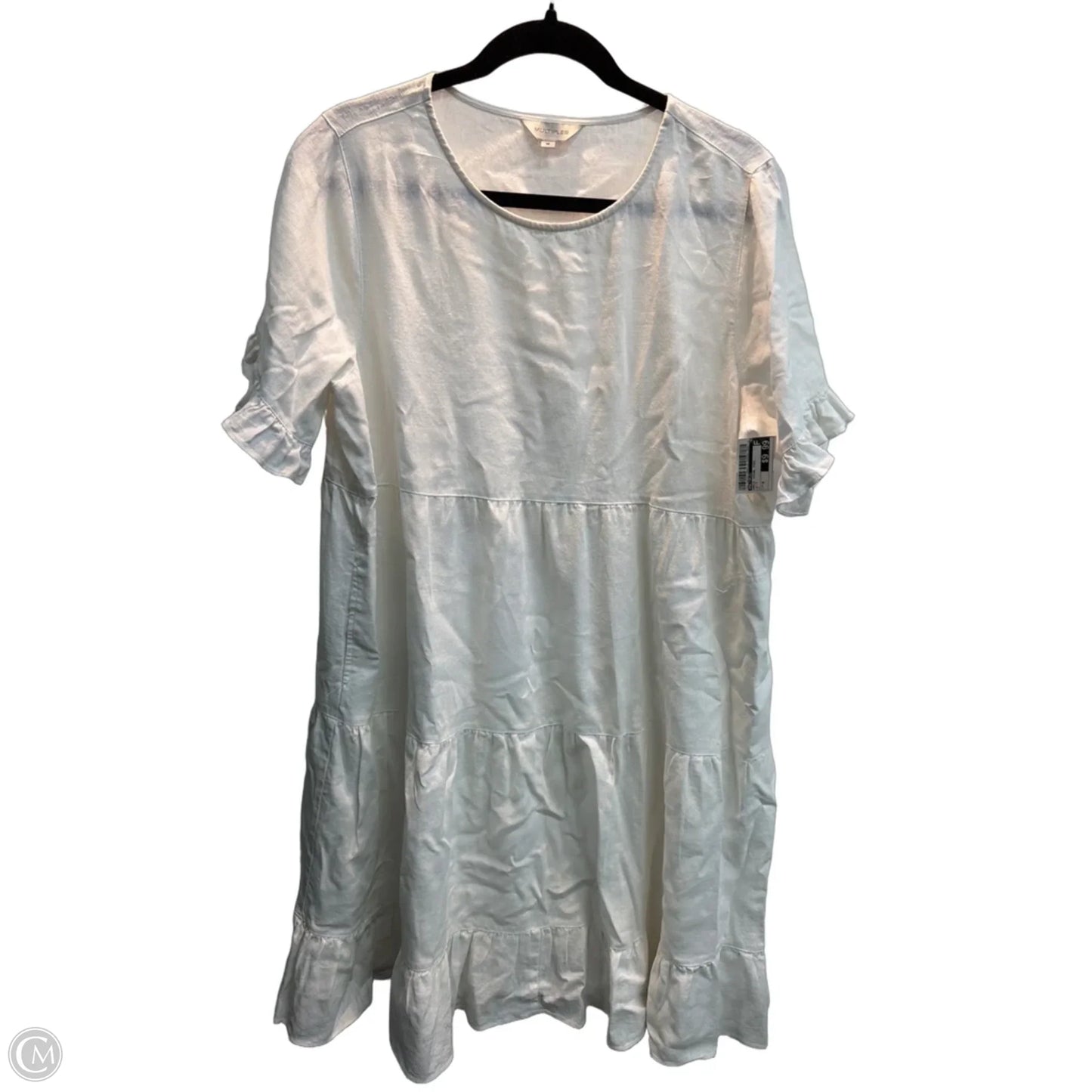 Dress Casual Midi By Multiples In White, Size: M