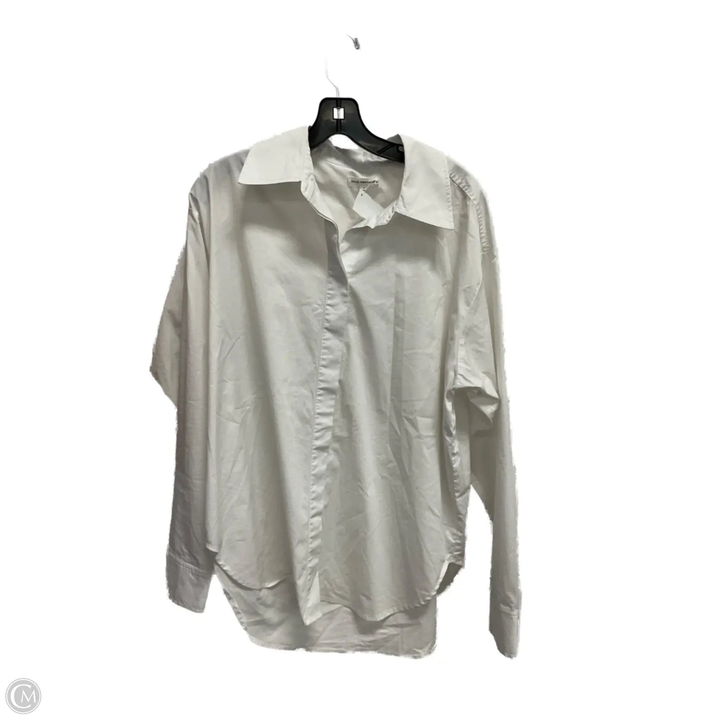 Blouse Long Sleeve By Good American In White, Size: M