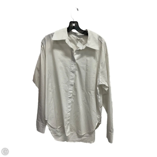 Blouse Long Sleeve By Good American In White, Size: M